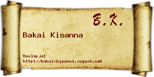 Bakai Kisanna névjegykártya